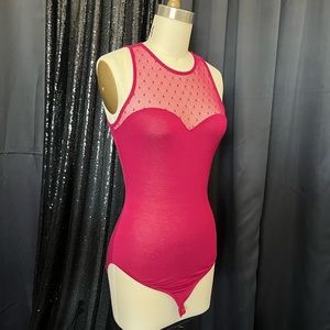 Candies magenta pink mesh bodysuit size S